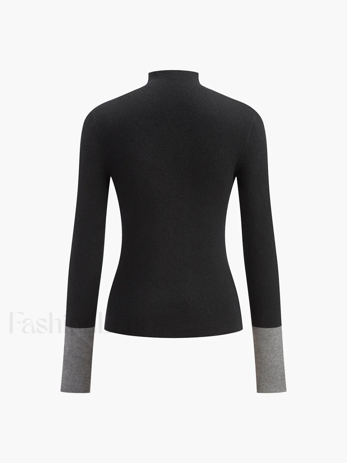 Long Sleeve Contrast Cuff Knit Top - Image 21