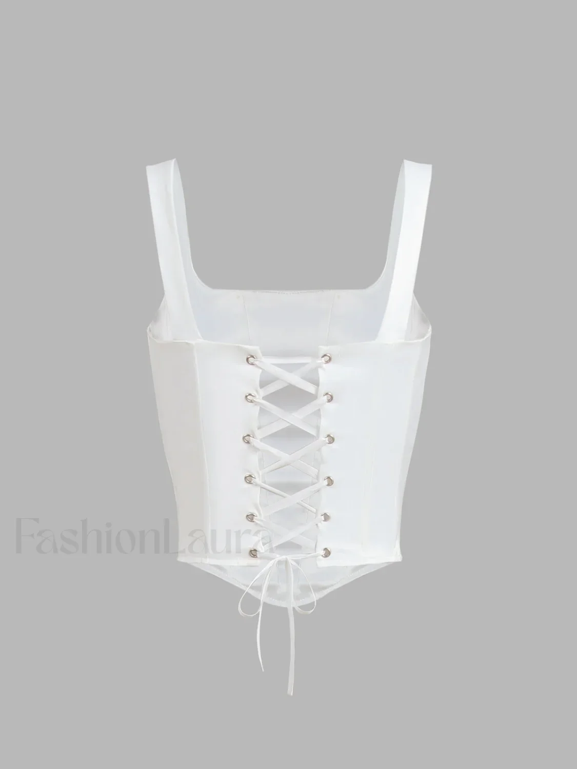 Ivory Glow Tied Crop Corset Top - Image 3