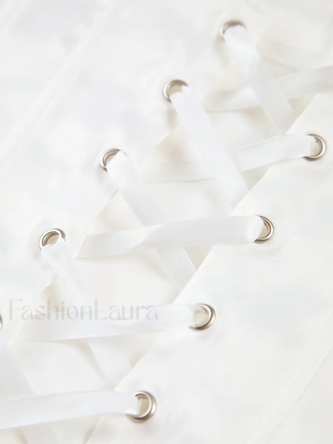 Ivory Glow Tied Crop Corset Top - Image 6