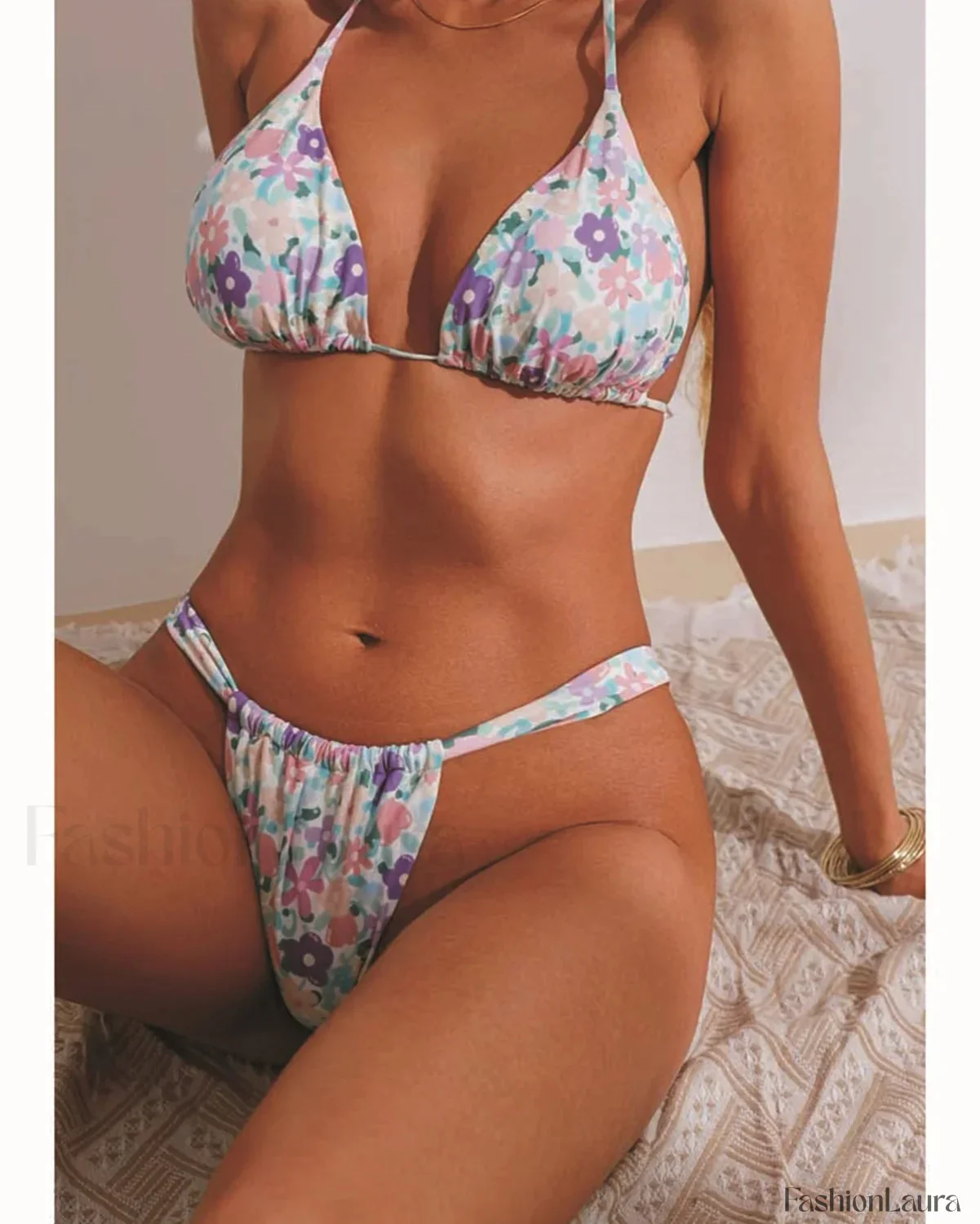 Crinkled Mid Waist Bikini Set - Image 11