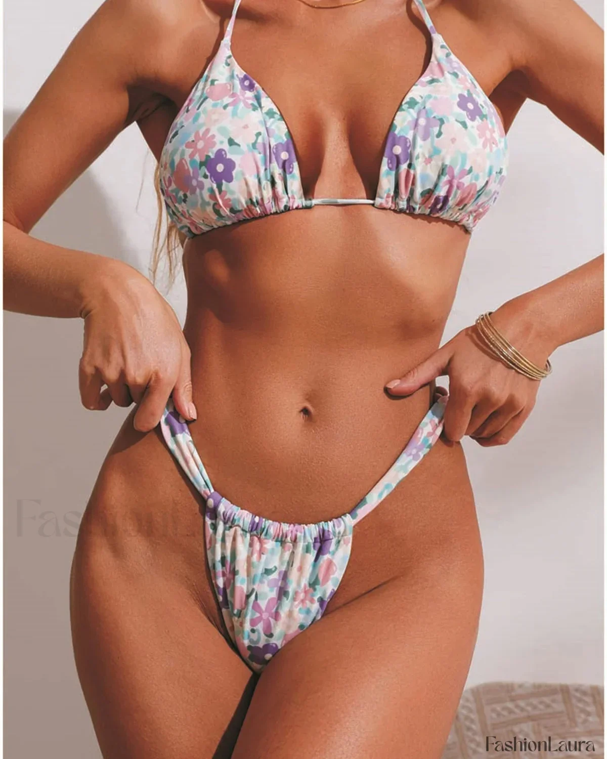 Crinkled Mid Waist Bikini Set - Image 12