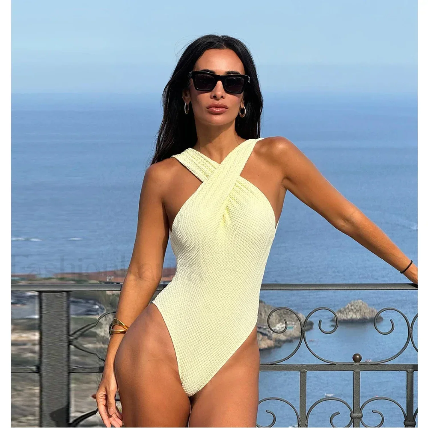 Crisscross Vintage Retro One Piece - Image 5