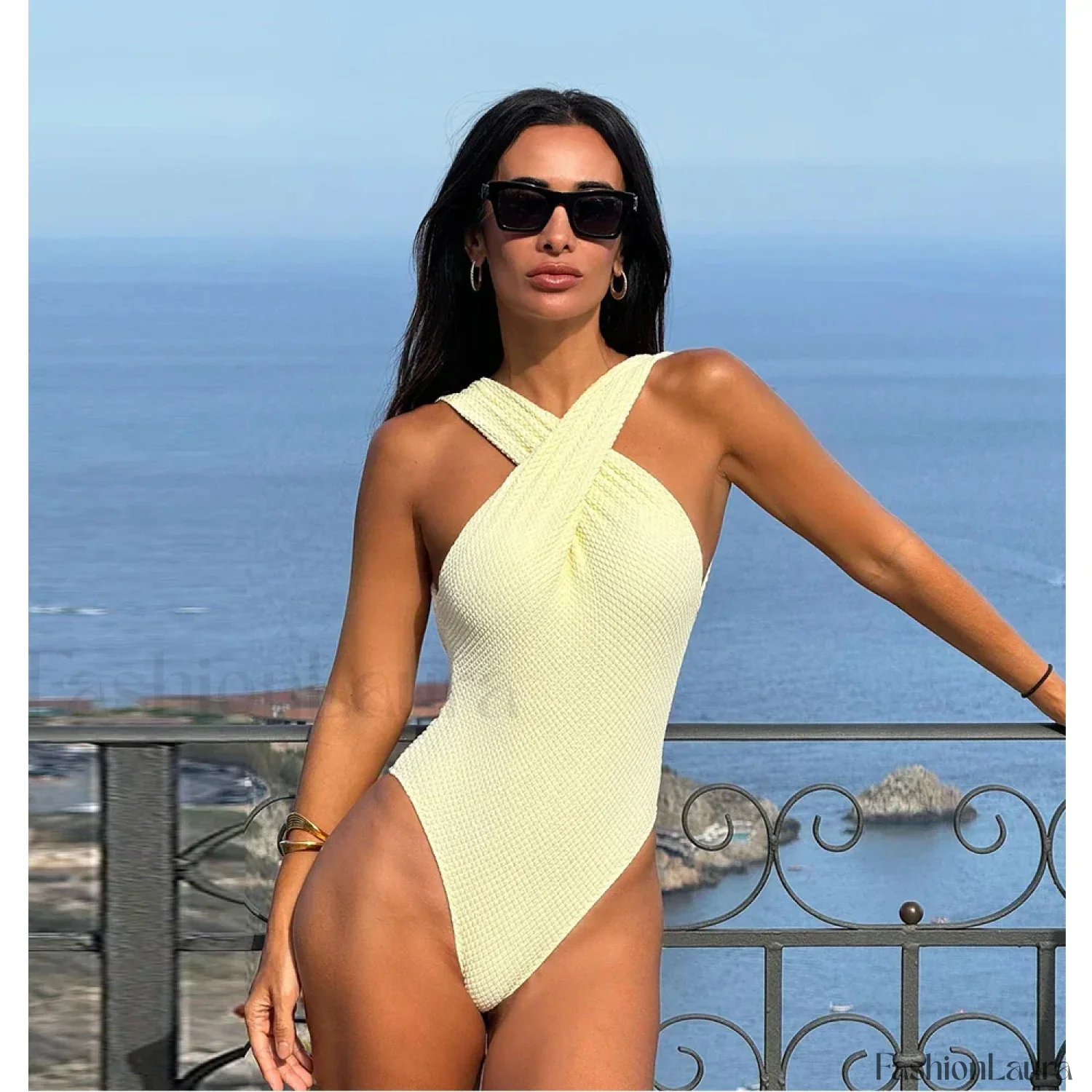 Crisscross Vintage Retro One Piece - Image 9