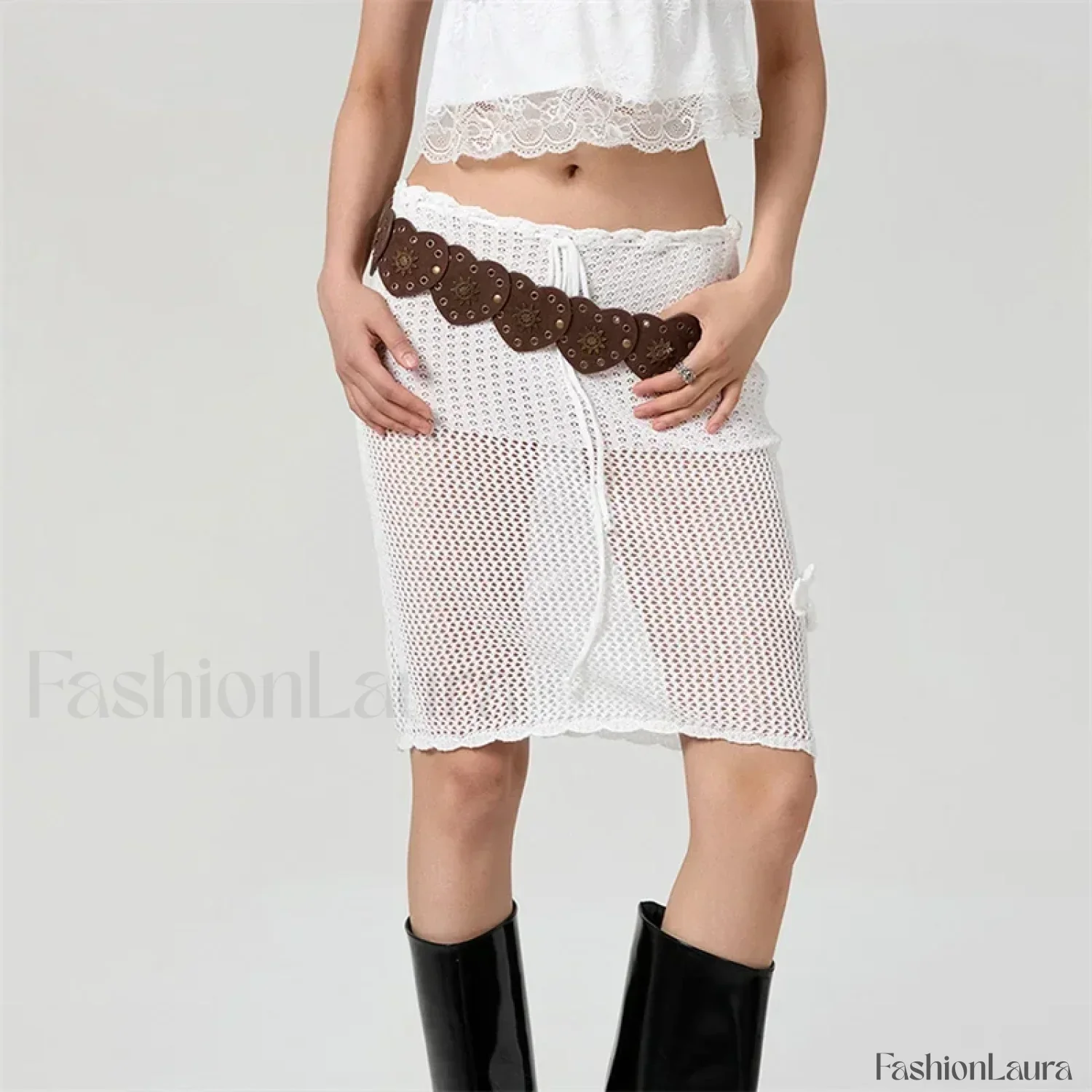Crochet 3D Flower Midi Skirt - Image 17
