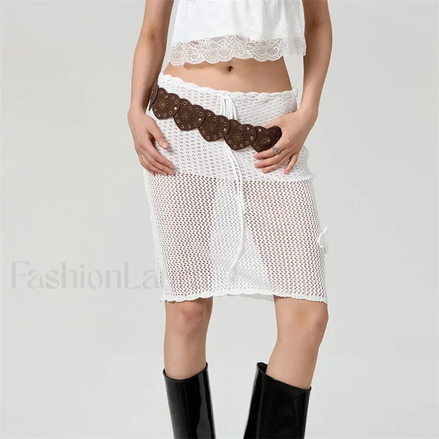Crochet 3D Flower Midi Skirt - Image 2