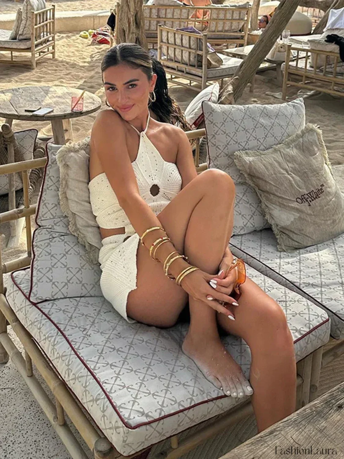 Crochet Hollow Halter Mini Dress - Image 14