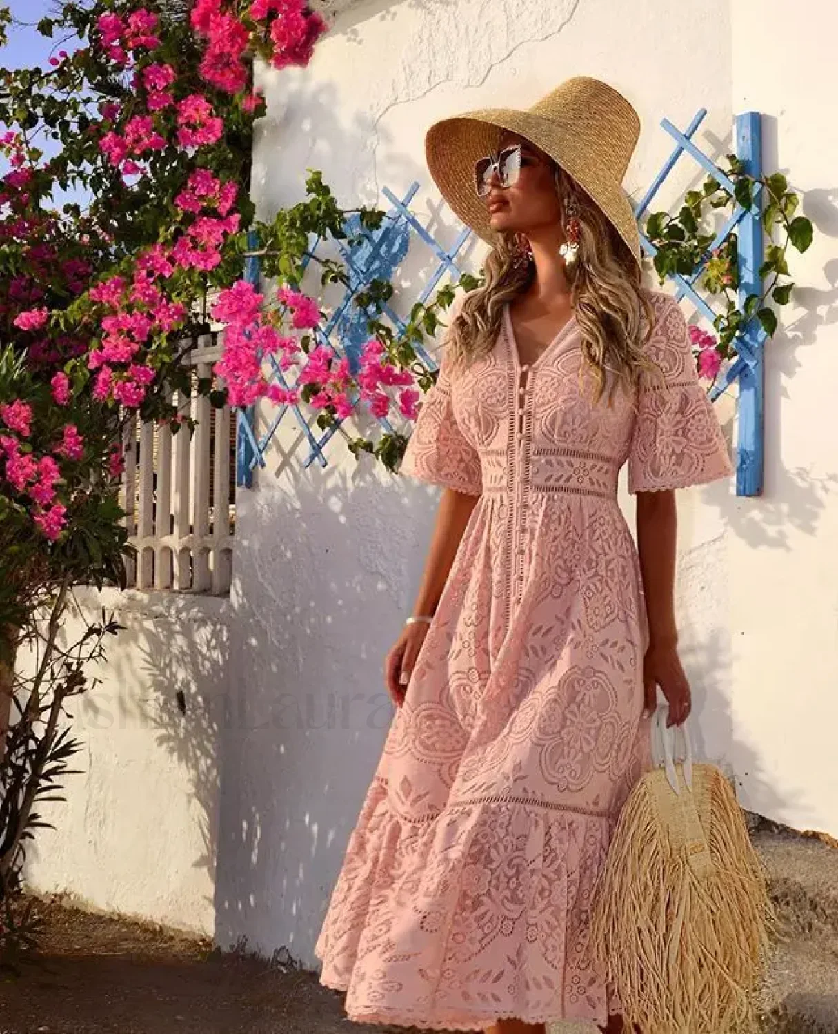 Crochet Knitted Set Boho Dress - Image 9