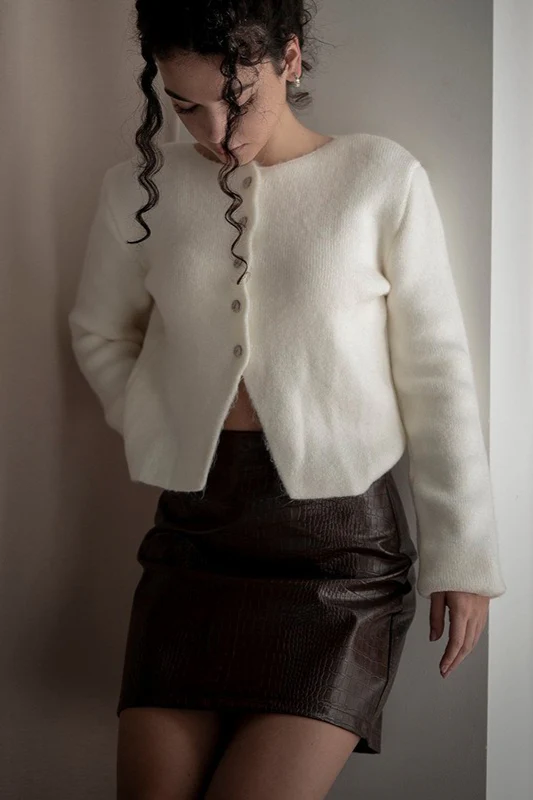 Crocodile Pattern PU Leather High Waist Mini Skirt - Image 4