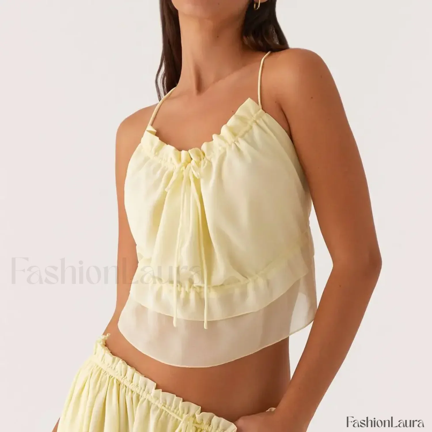 Cross-Strap Ruffle Backless Crop Top - Image 19