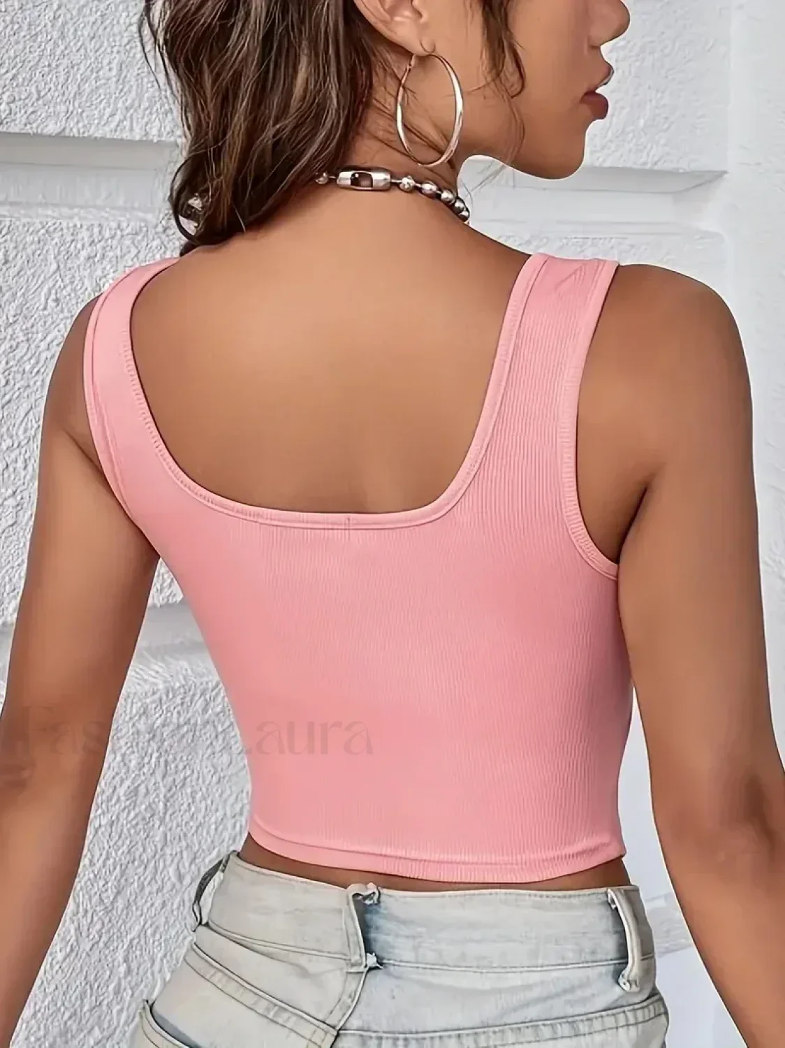 Cut-Out Casual Sleeveless Crop Top - Image 10