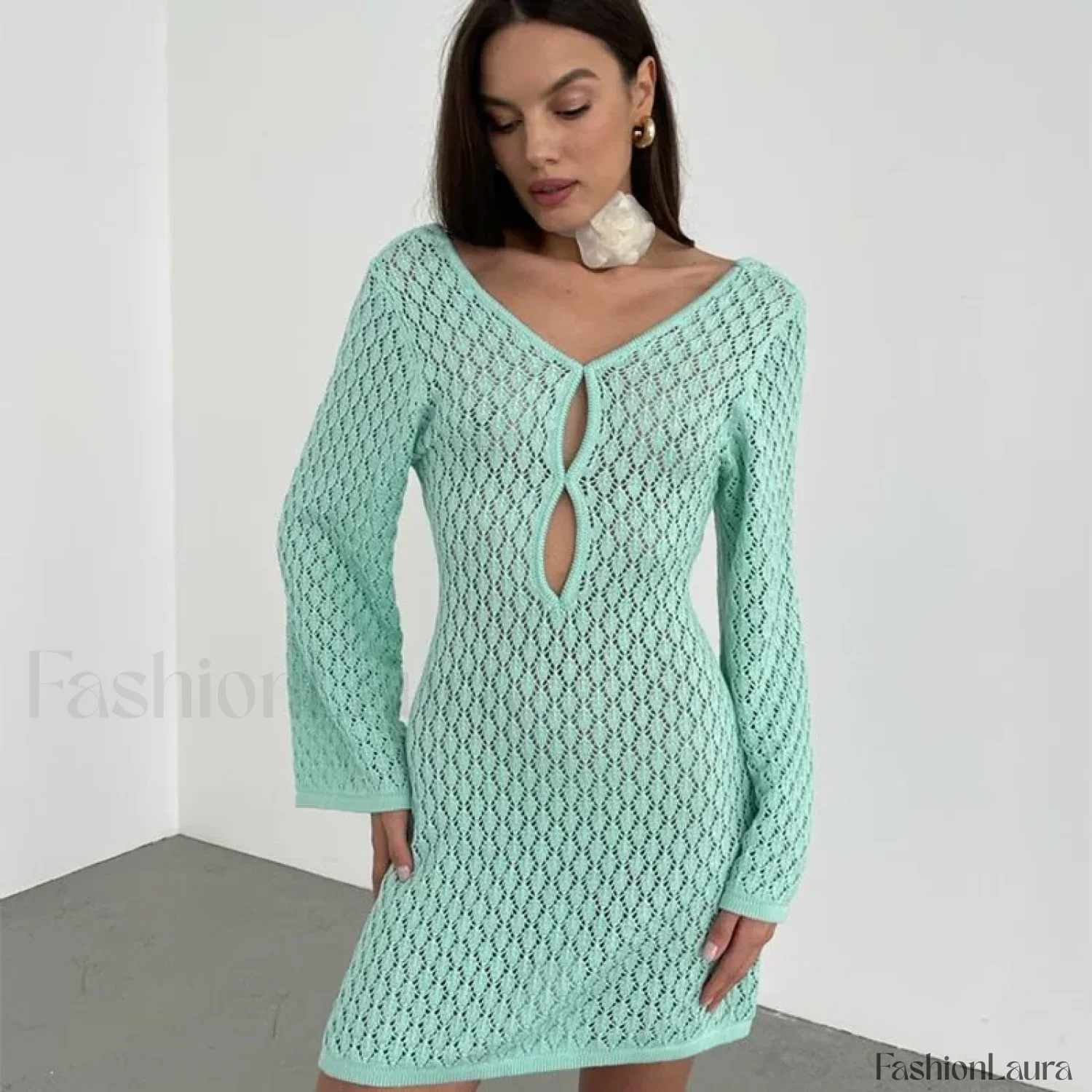 Cut-Out Crochet Tunic Beach Cover Up - Image 13