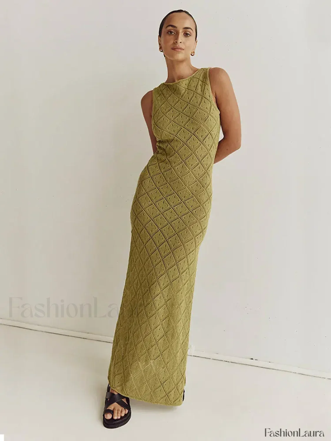 Cut Out Slit Knit Mesh Pareo Tunic Style Cover-ups - Image 15