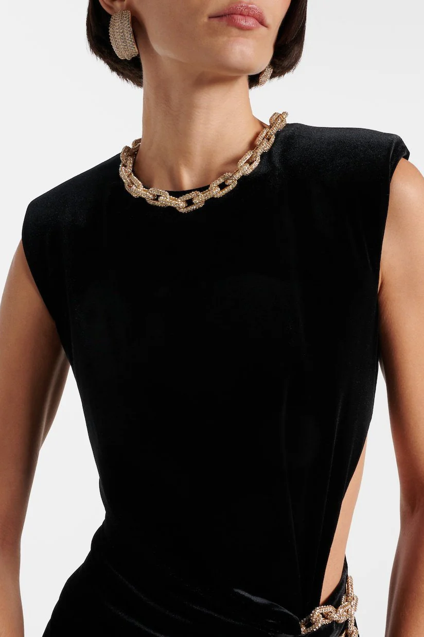 Cut Out Velvet Bodycon Party Dress - Image 6