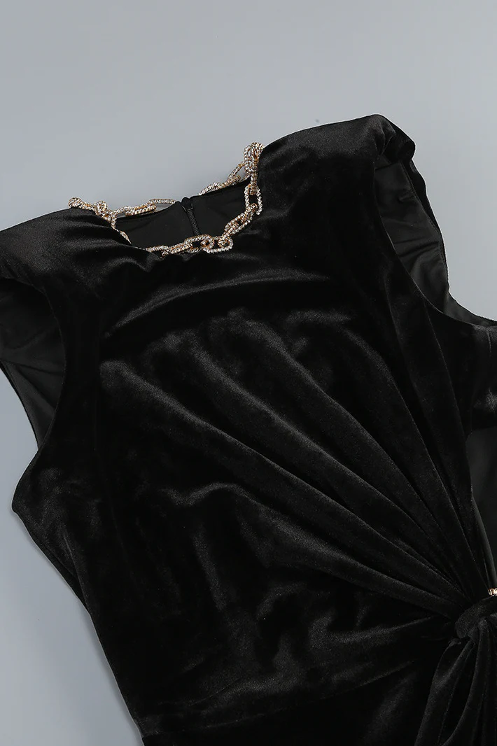 Cut Out Velvet Bodycon Party Dress - Image 8