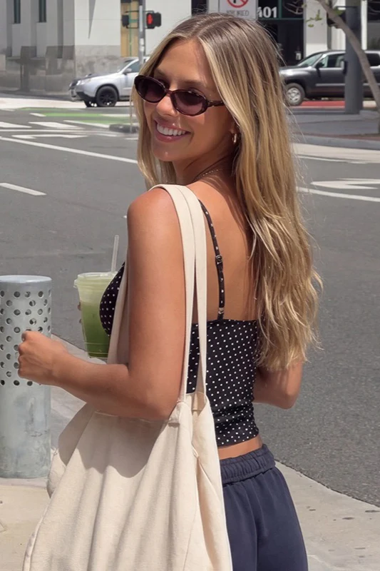 Cute Polka Dot Bow Detail Cami - Image 7