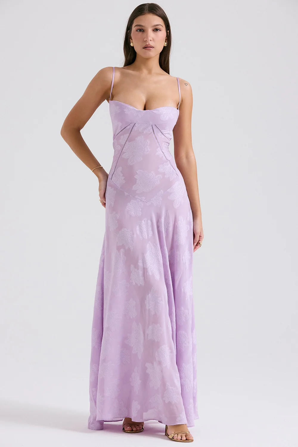 Dainty Lace Spaghetti Strap Tie Waist Prom Dress - Image 10