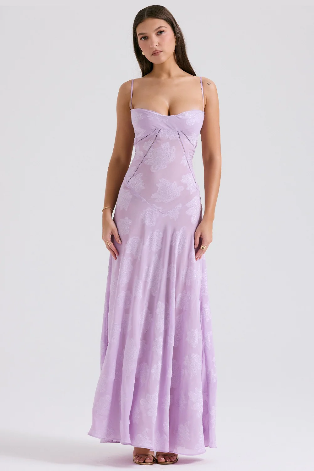 Dainty Lace Spaghetti Strap Tie Waist Prom Dress - Image 11