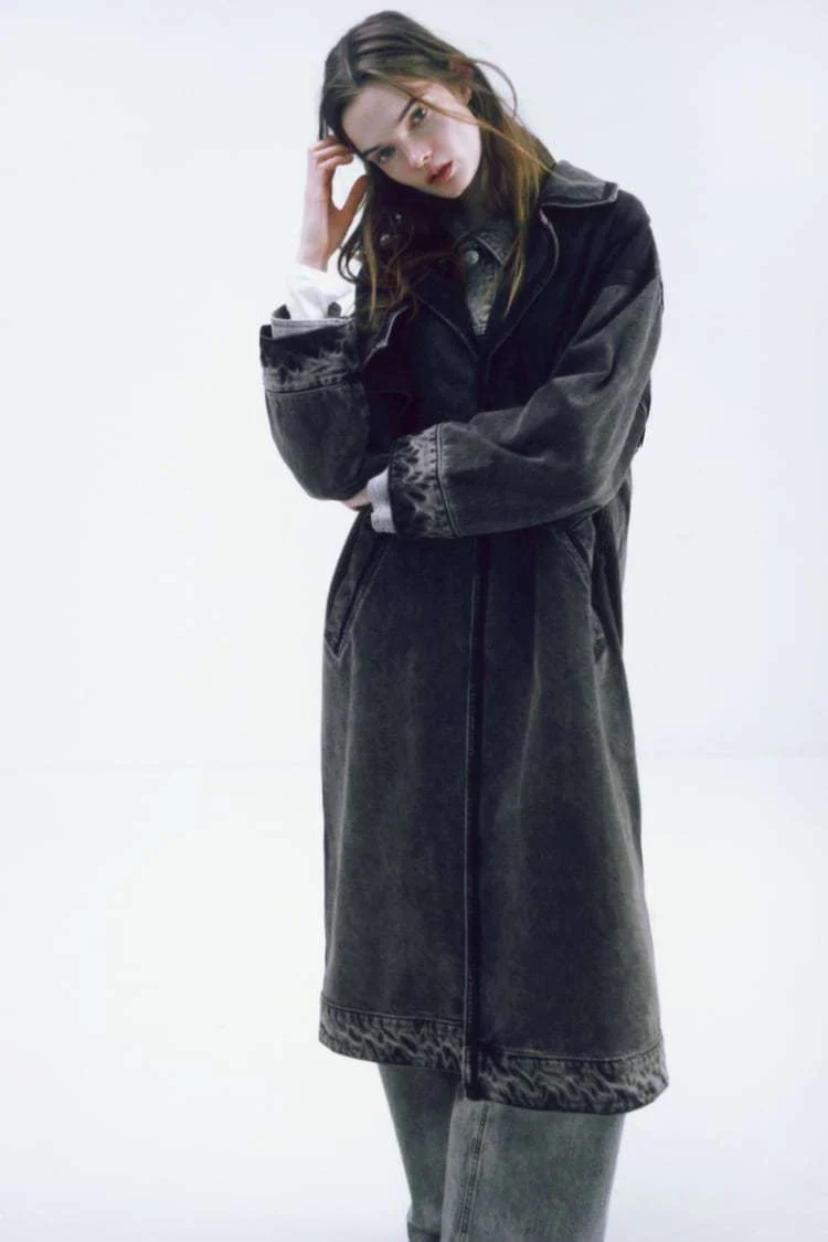Dark Vintage Relaxed Denim Overcoat - Image 2