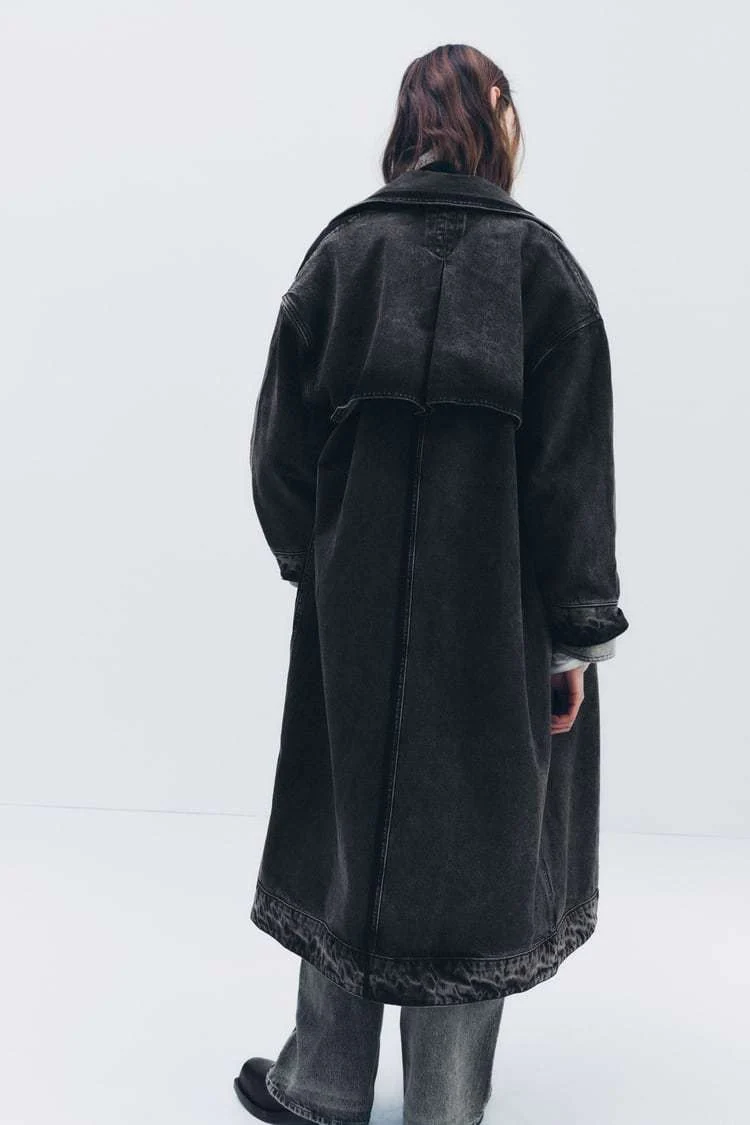 Dark Vintage Relaxed Denim Overcoat - Image 4