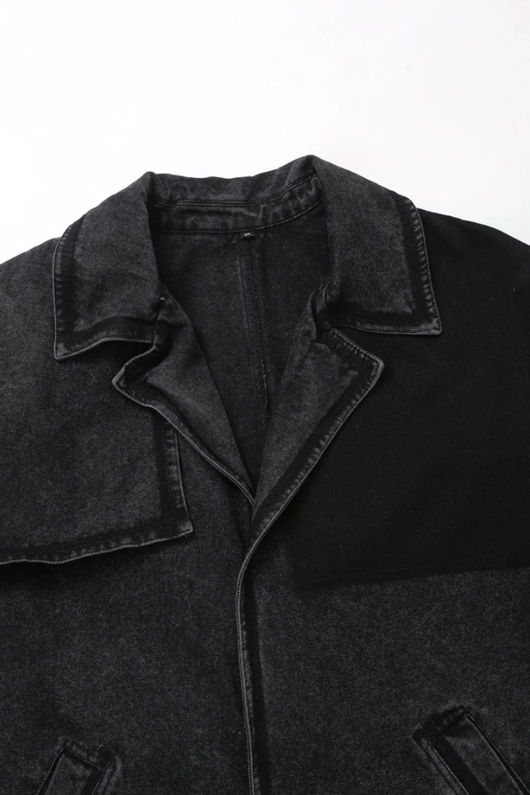 Dark Vintage Relaxed Denim Overcoat - Image 5