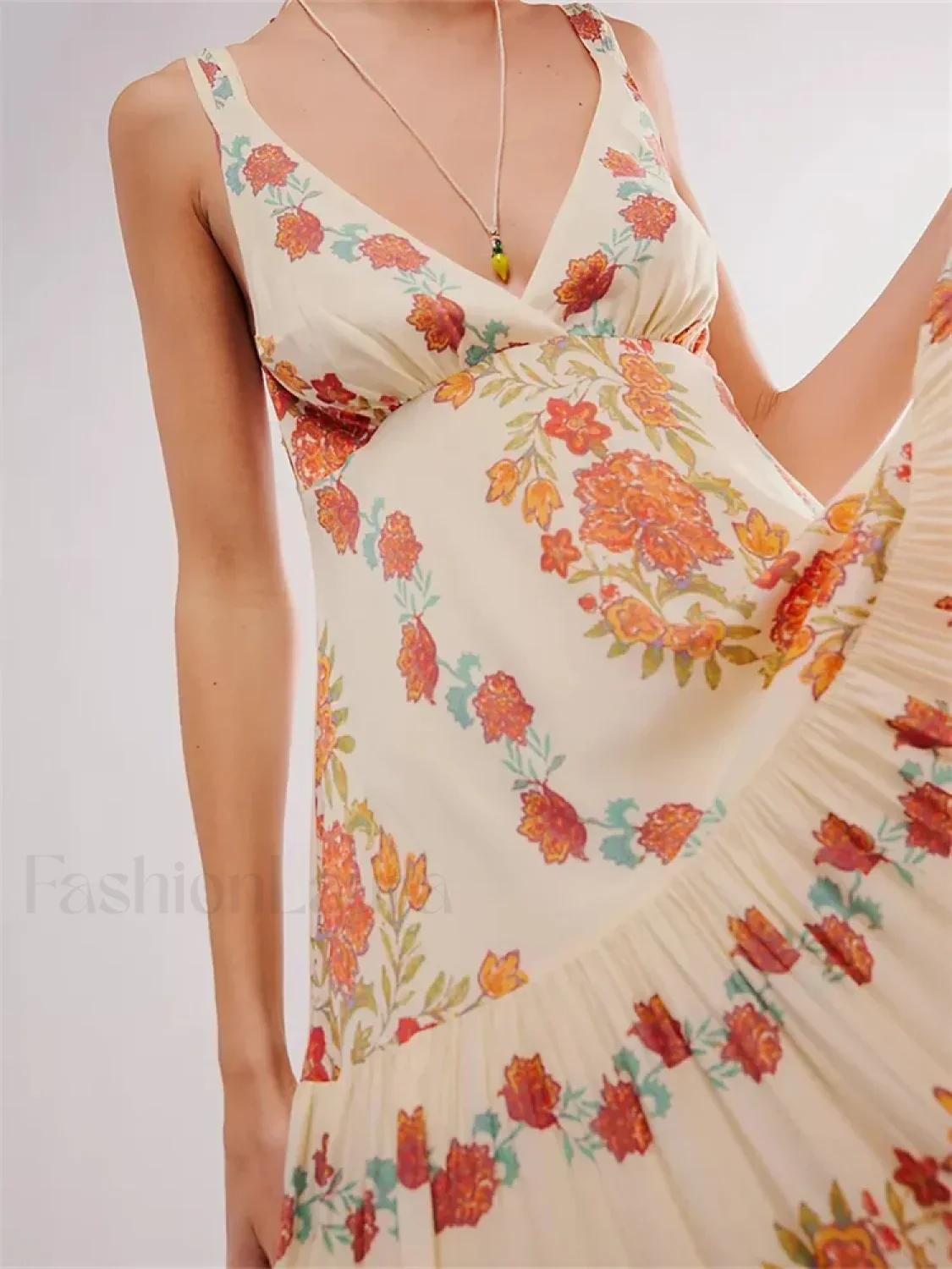 Deep V Floral Loose Casual Maxi Dress - Image 5