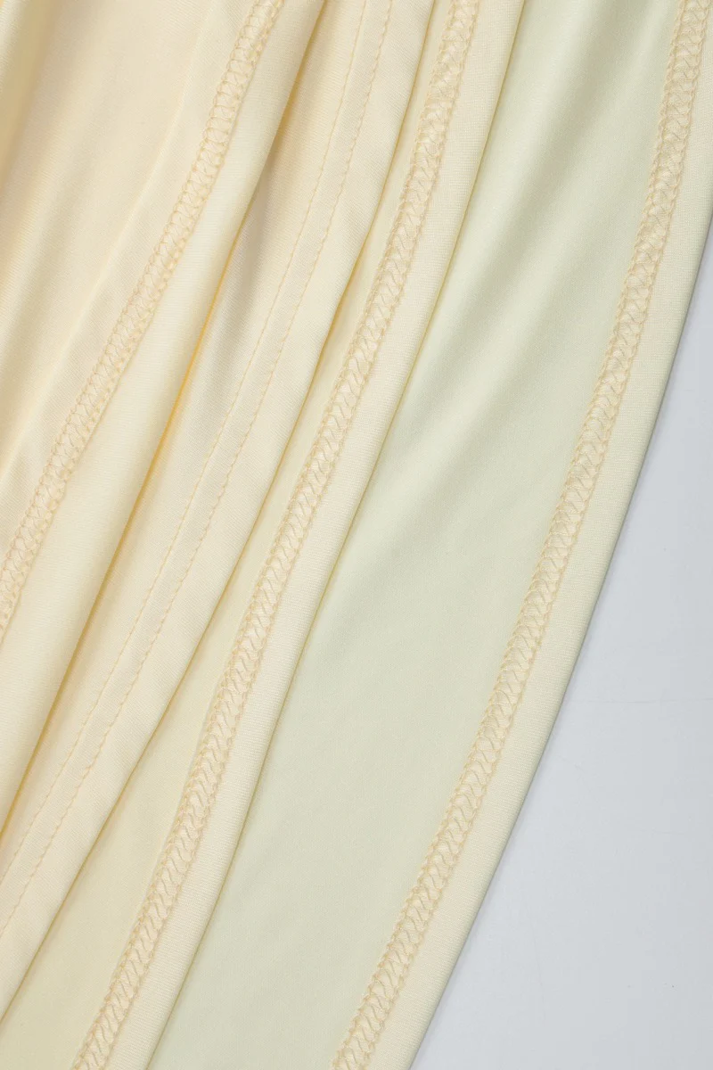 Deep V Halter Ruched Backless High Slit Maxi Dress - Image 10