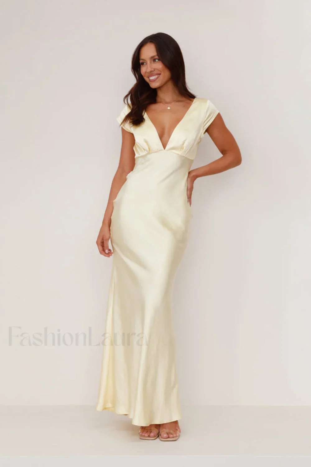 Deep V Neck Bodycon Backless Midi Work Dress - Image 19
