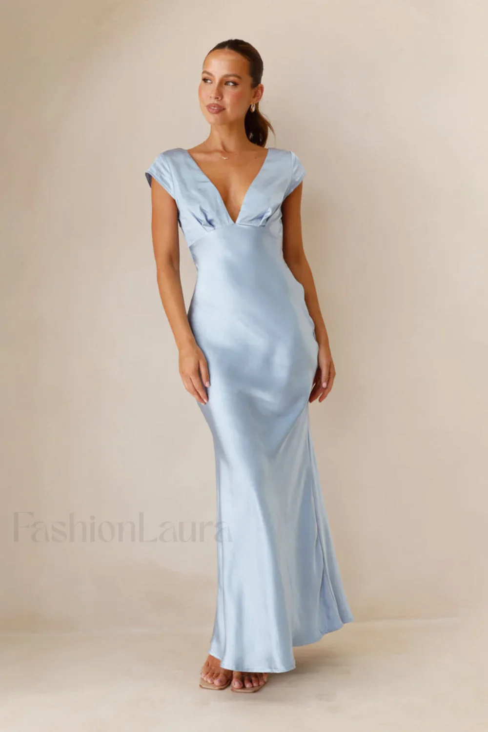 Deep V Neck Bodycon Backless Midi Work Dress - Image 23