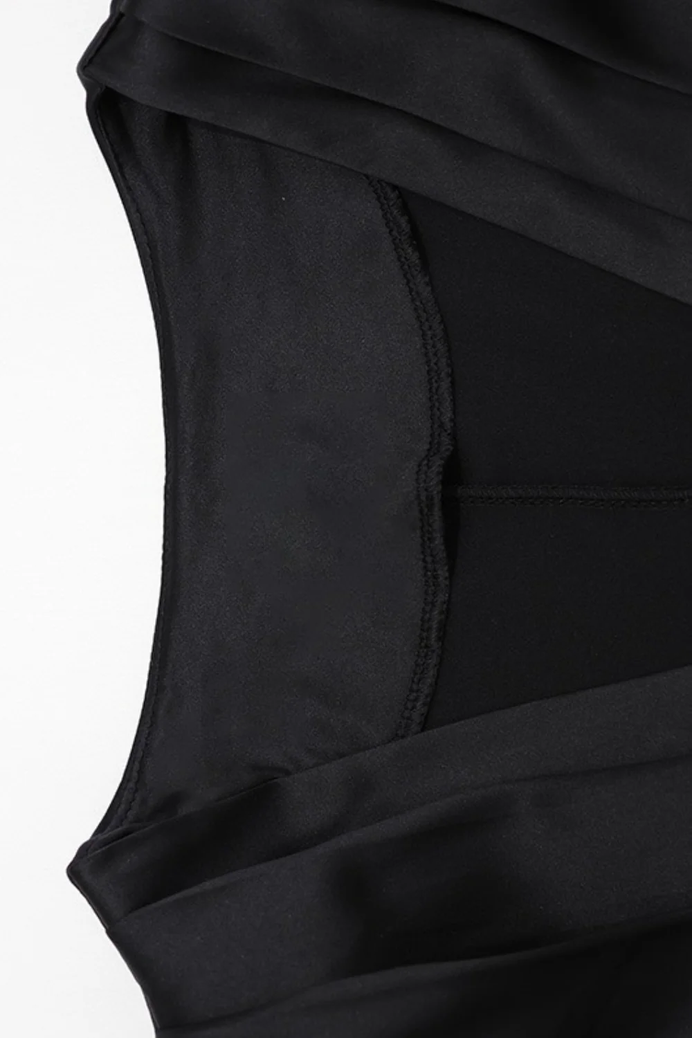 Deep V Neck Waist Cinched Ruffle Hem Shoulder Pad Blouse - Image 9
