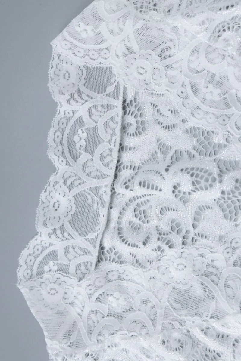 Deep V Sheer Lace Long Sleeve Maxi Dress - Image 7