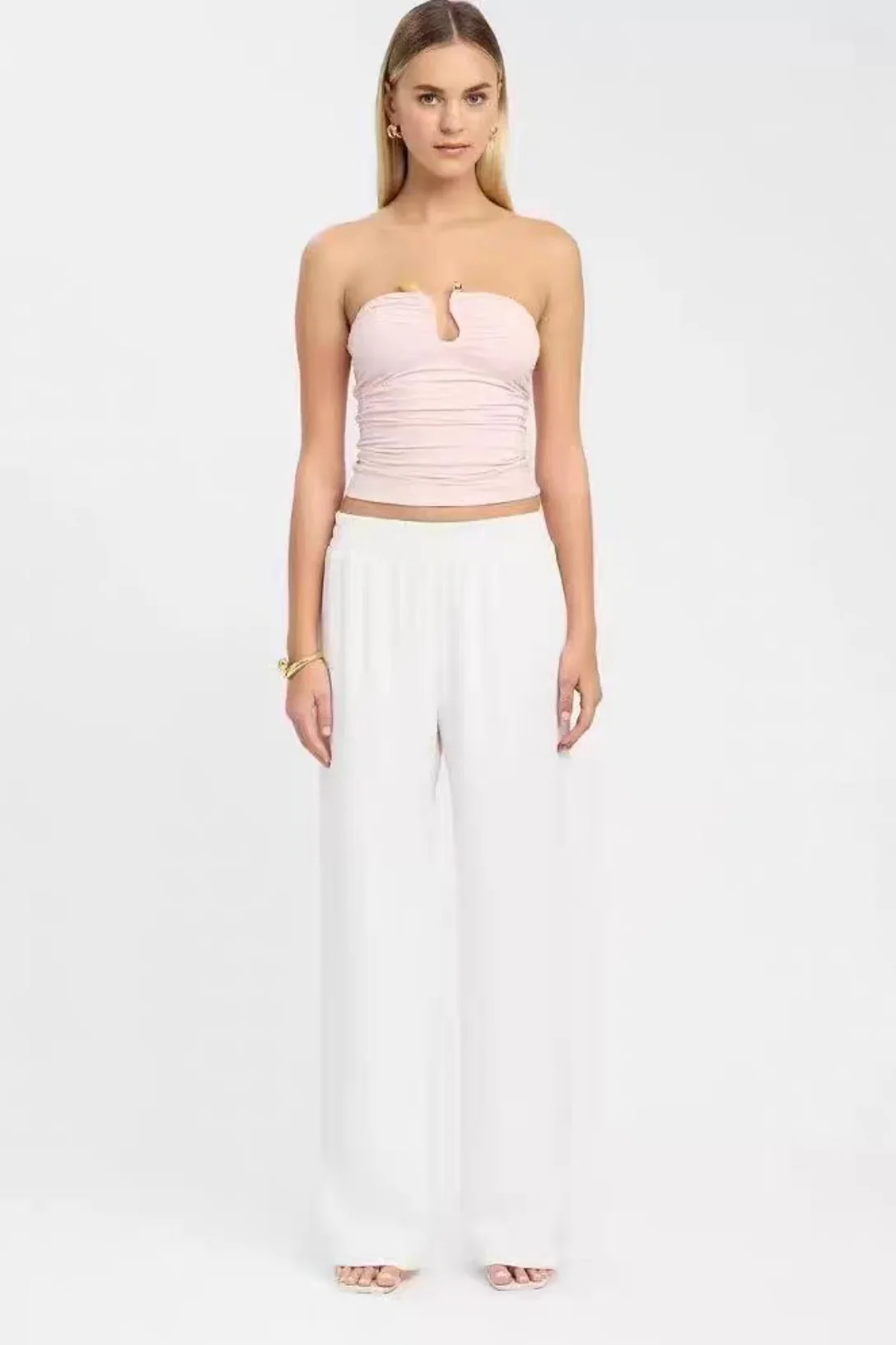 Dopamine Ruched Corset 3D Trim Tube Top - Image 7
