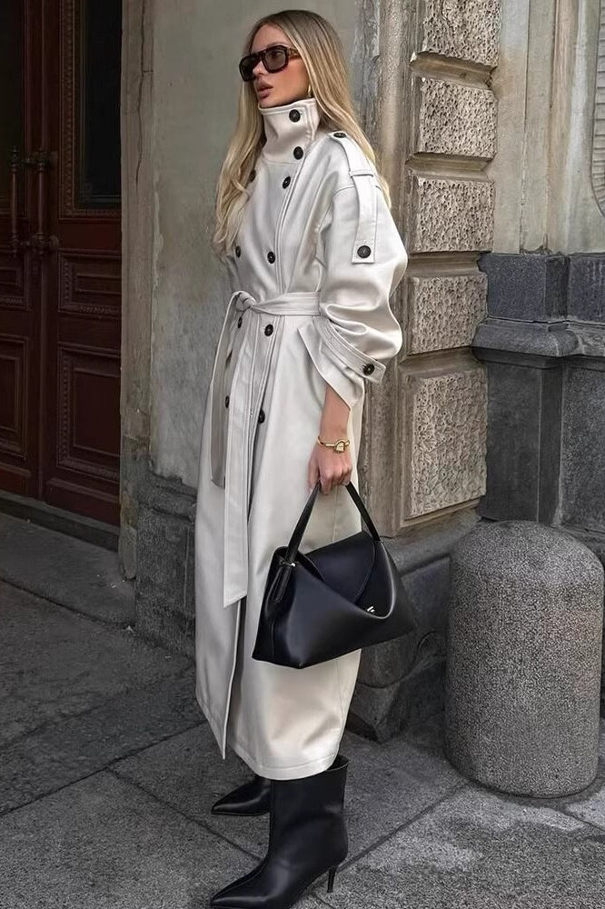 Double Breasted Belted Overcoat - Image 3