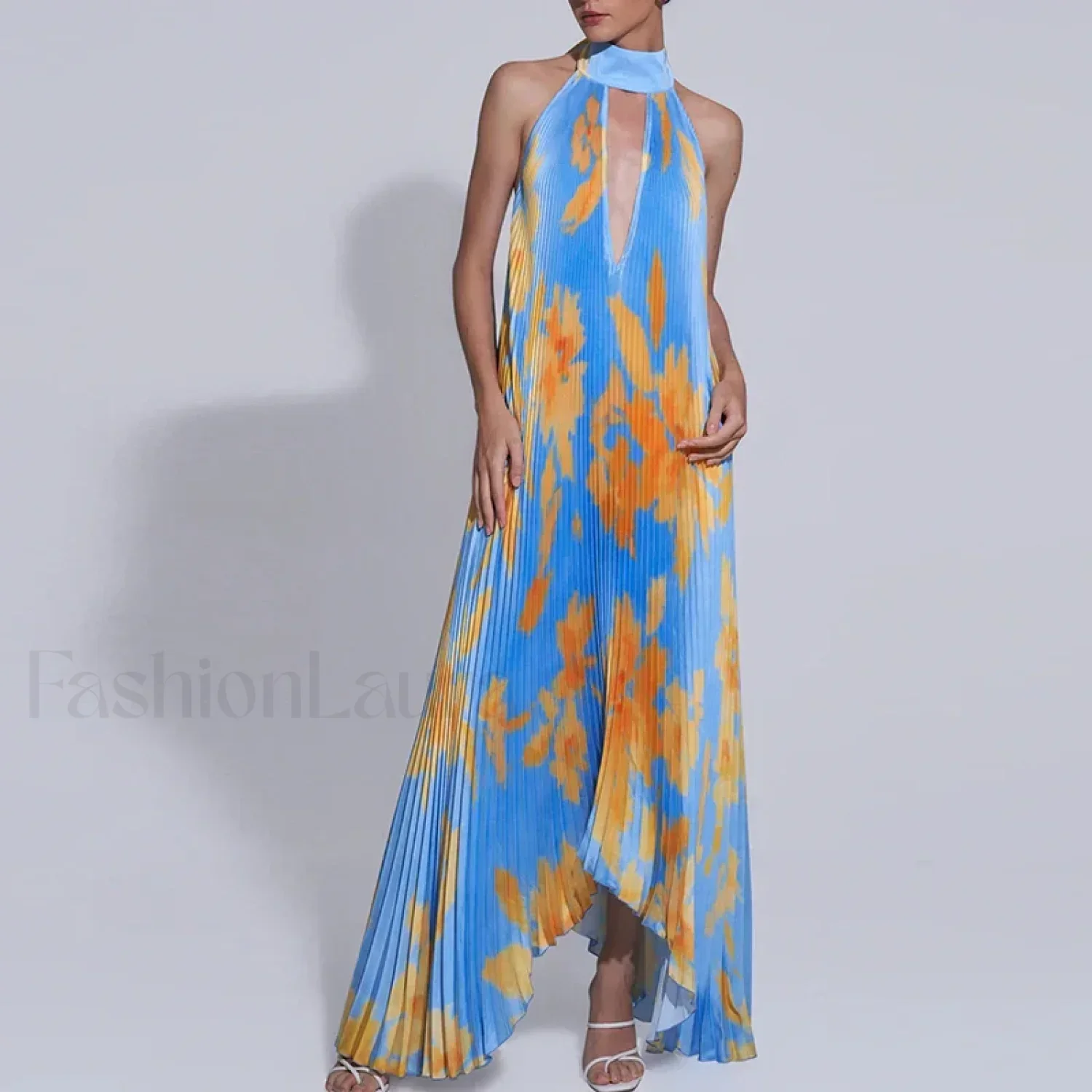 Draped Ethnic Hem Printed Maxi Dress - Image 15