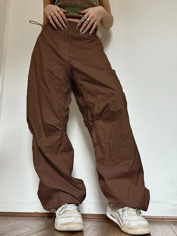 Drawstring Low Waist Baggy Cargo Pants - Image 10