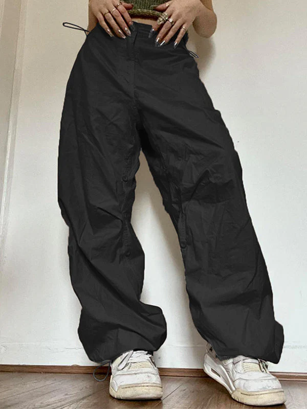Drawstring Low Waist Baggy Cargo Pants - Image 15