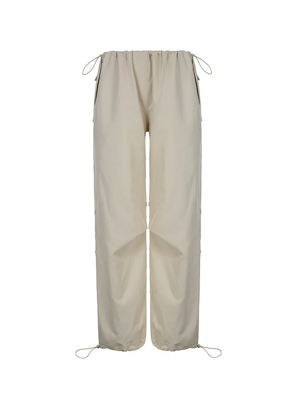 Drawstring Low Waist Baggy Cargo Pants - Image 16