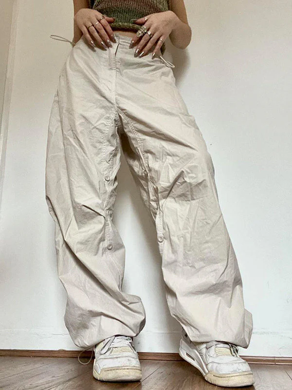 Drawstring Low Waist Baggy Cargo Pants - Image 18