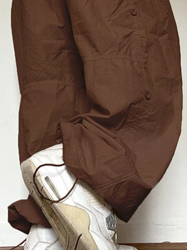 Drawstring Low Waist Baggy Cargo Pants - Image 21