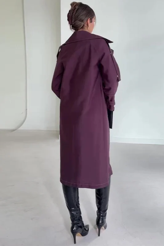 Belted Lapel Wool Overcoat - Image 5