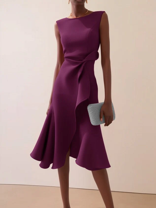 Elegant Formal Gown Midi Dress - Image 3