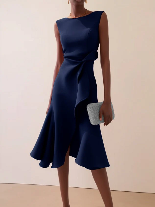 Elegant Formal Gown Midi Dress - Image 4