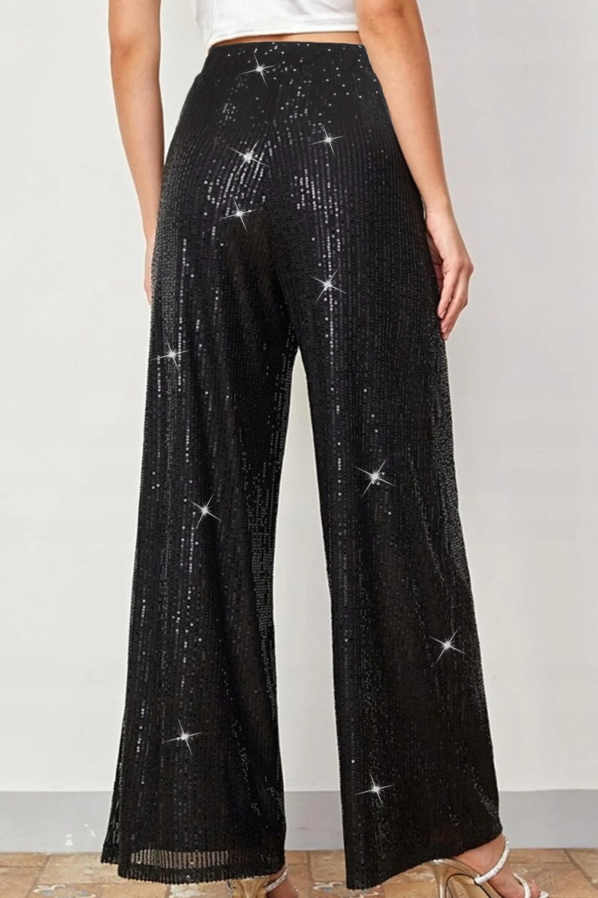 Elegant High Waist Wide Leg Straight Leg Pants - Image 2