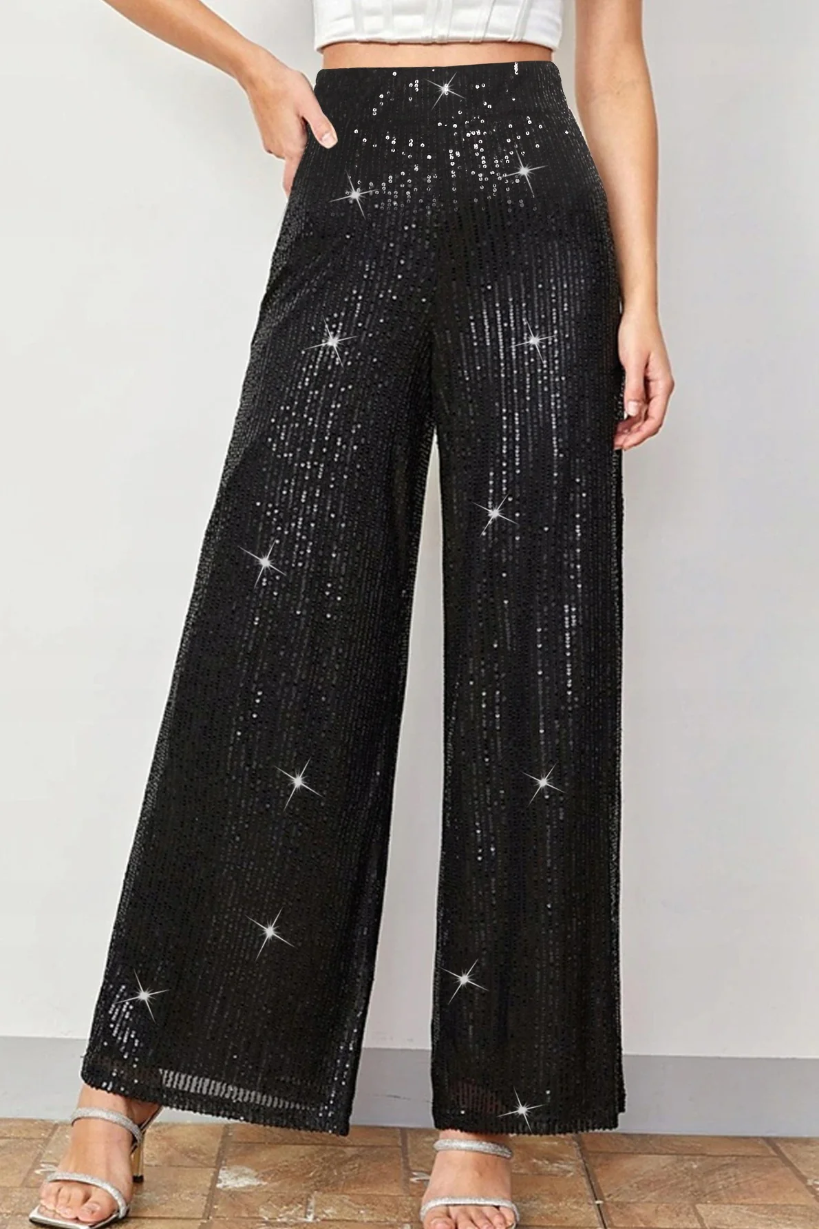 Elegant High Waist Wide Leg Straight Leg Pants - Image 3