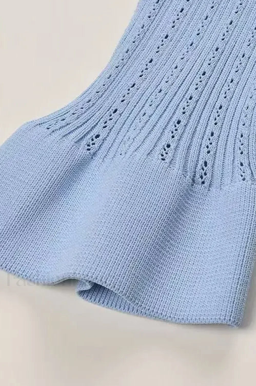 Elegant Lotus Leaf Hem Knit Cardigan - Image 6