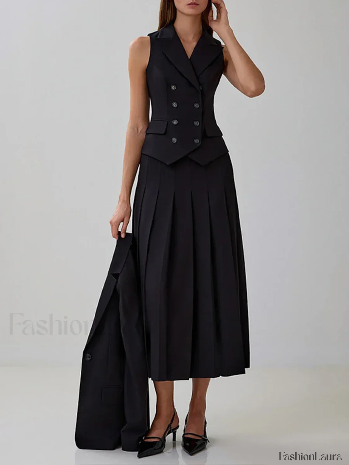 Elegant Spliced Tunic Skirt Two Piece Set - Image 12