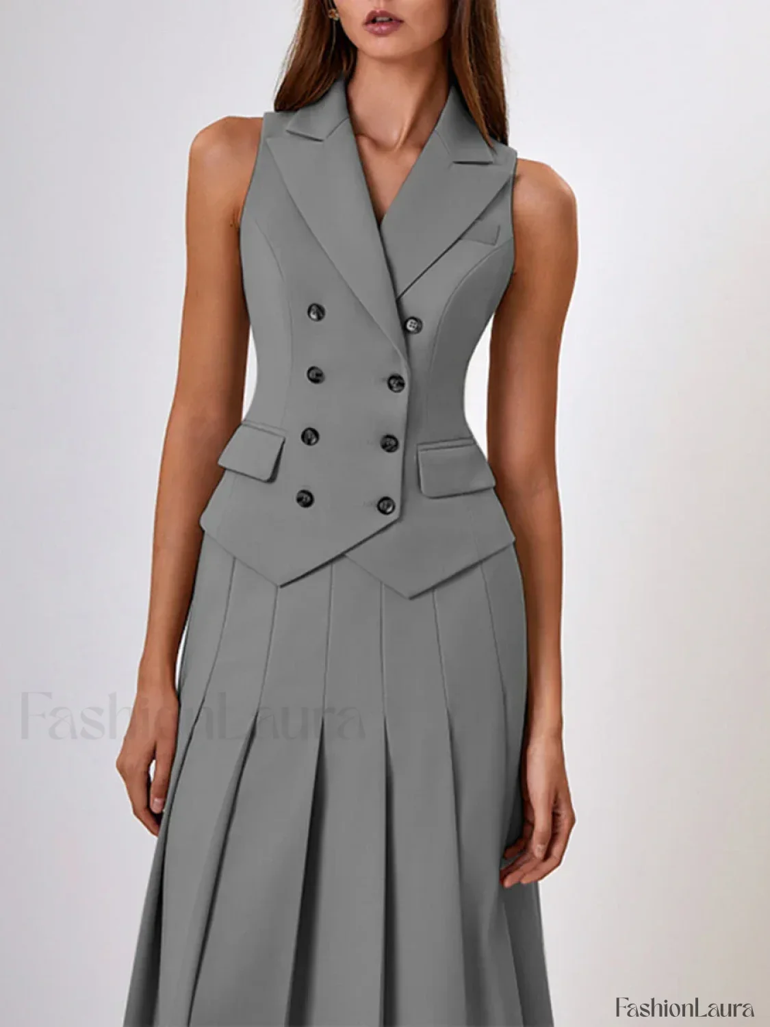 Elegant Spliced Tunic Skirt Two Piece Set - Image 13