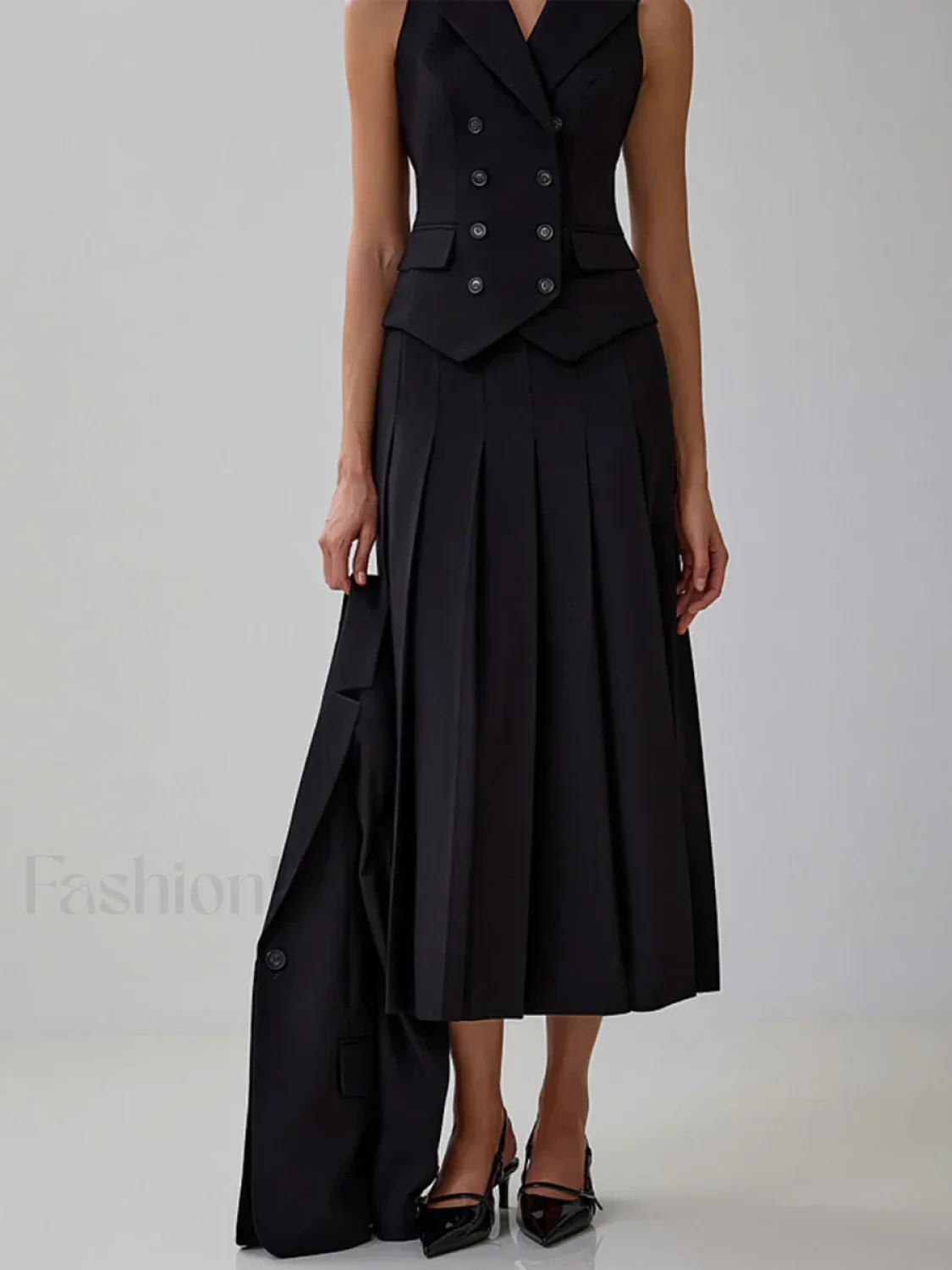 Elegant Spliced Tunic Skirt Two Piece Set - Image 8