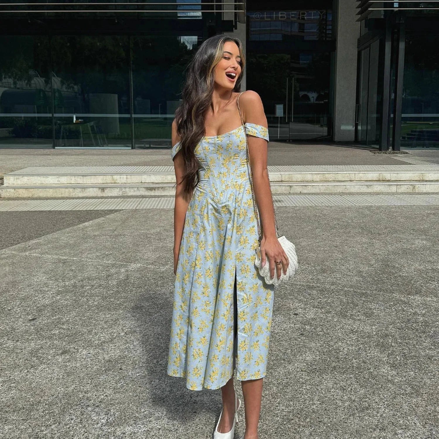 Elegant Summer Corset Floral Dress - Image 6