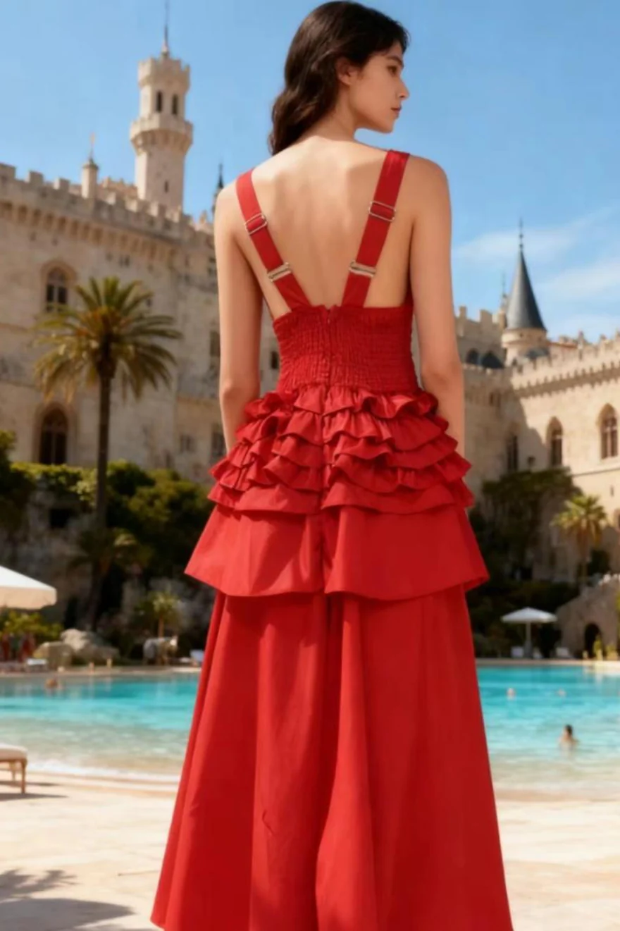 Elegant Vintage Sleeveless Swing Tiered Prom Dress - Image 10