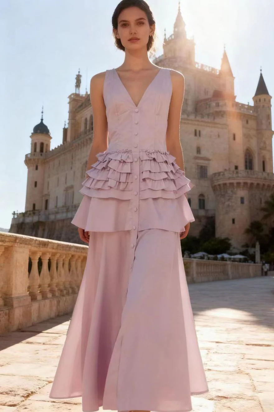 Elegant Vintage Sleeveless Swing Tiered Prom Dress - Image 15